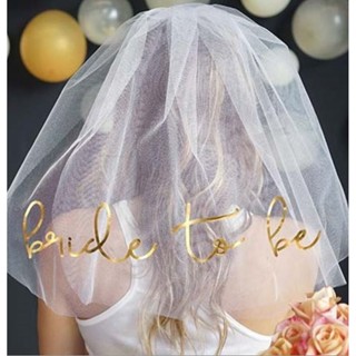 เวลเจ้าสาว BRIDE TO BE Gold Foil Veil