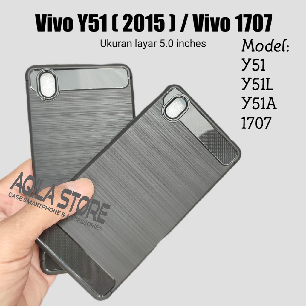 เคสที่ทนทาน Vivo Y51 (2015) / Y51L / Y51A / Vivo 1707 (Y51เก่า) Softcase Carbon Rugged