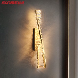 Sunmeiyi โคมไฟติดผนัง คริสตัล แบบเกลียว สไตล์โมเดิร์น หรูหรา…