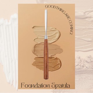 [3029](พร้อมส่ง) foundation spatula ไม้พายลงรองพื้นขนาดเล็ก ด้ามไม้ นวัตกรรมใหม่ของการลงรองพื้น แบบช่างแต่งหน้าเกาหลี