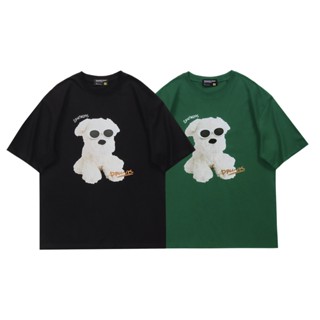 spaceboy เสื้อยืดโอเวอร์ไซส์แขนสั้น Unisex ลาย “ Dog drunk ” [S389]