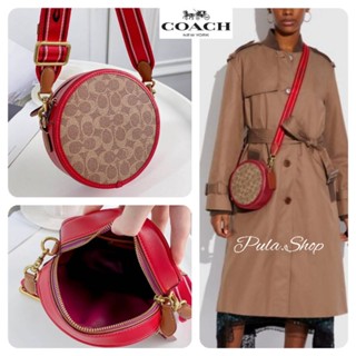 กระเป๋าสะพายทรงกลม Coach Kia Circle Bag In Signature Canvas C6998