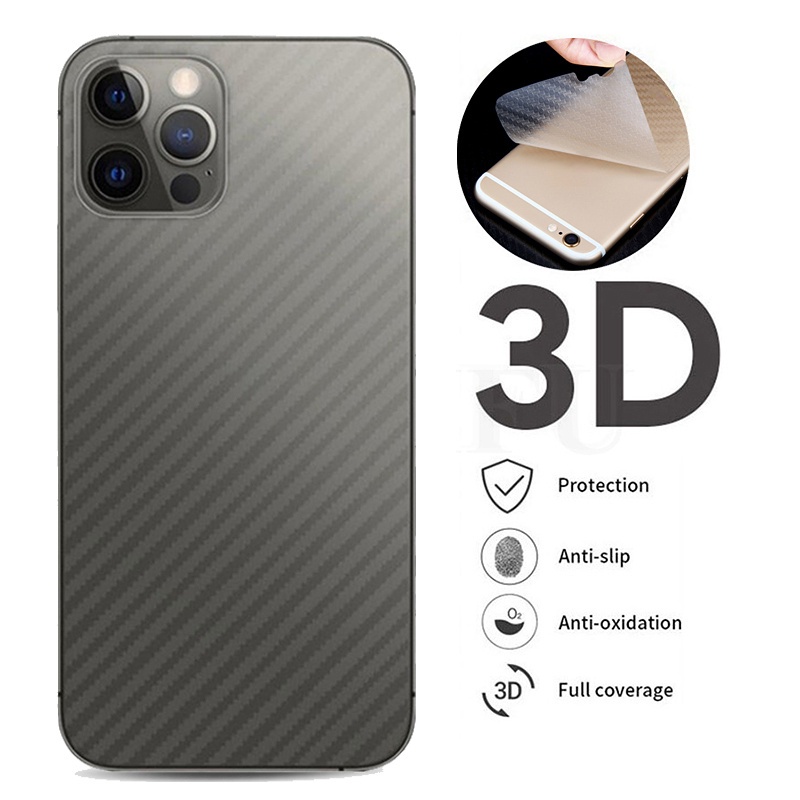Compatible for iPhone 14 Pro Max 13 Pro Max 12 Pro Max 11 Pro Max 6 6S 7 8 Plus XS Max X XR Mini SE ฟิล์มหลังลายเคฟล่า