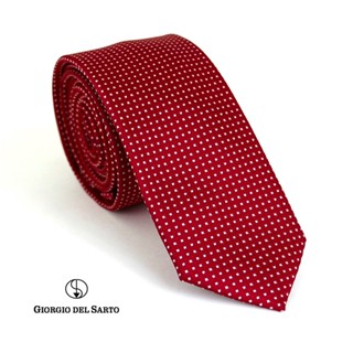 Giorgio Del Sarto Necktie 6 cm Red with Fabric Texture เนคไทสีแดงมีเท็กเจอร์