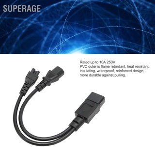 Superage สายเคเบิลอะแดปเตอร์แยก Y Iec 320 C14 ตัวผู้ เป็น C13 และ C5 ตัวเมีย 10A 250V