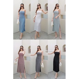 🍬🍬 Maxidress เดรส เกาะอก วิ้งๆ กลิตเตอร์ เสริมฟองน้ำ ผ่าข้าง Sexy เว้าเอว ลุคดูแพง อลังการจนต้องเหลียวหลัง 🍬🍬😘