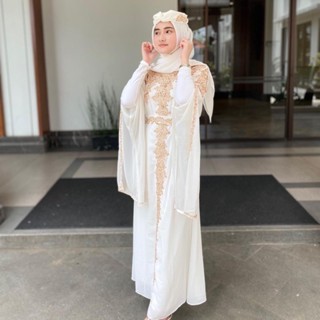 [ลดราคา] Sheina ฟรี INER GAMIS, BELT &amp; TURBAN เสื้อคลุมแดนนิสล่าสุด