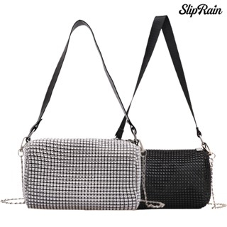 Sliprain♥กระเป๋าสะพาย Rhinestones สายโซ่เงาสายคล้องกระเป๋า Crossbody กระเป๋าเครื่องสําอางกระเป๋าถือ