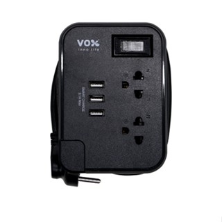 VOX รางปลั๊กไฟว็อกซ์โนวา 2 ช่อง 1 สวิตซ์ 3USB 1 เมตร สีดำ