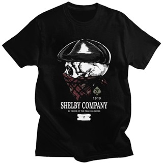 เสื้อยืดแขนสั้น ผ้าฝ้าย พิมพ์ลาย Shelby Company Homme แฟชั่นสําหรับผู้ชาย