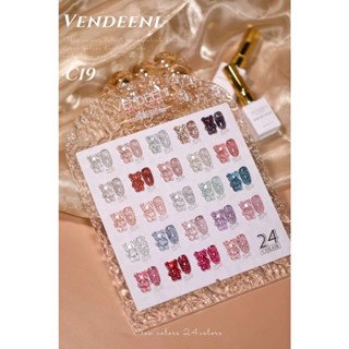 สีกากเพชรโทนอบอุ่นเกาหลีสุด Vendeeni C19 เซ็ท24สี แถมชาร์ตสี