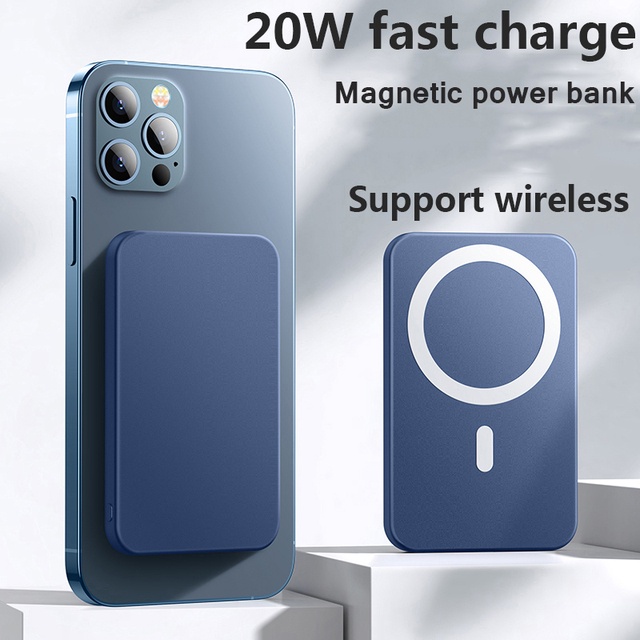 พาวเวอร์แบงค์แม่เหล็ก 10000mAh 20W ชาร์จเร็ว สําหรับ Macsafe Powerbank iPhone 14 13 12 Series 13 Pro Max Mini #8