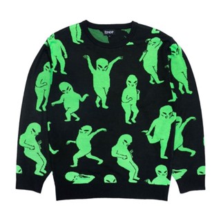 SLUM LTD - Ripndip F22 Alien Dance Party Knit Sweater Black