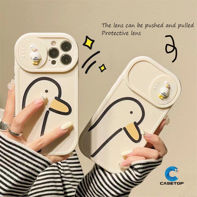 เคสโทรศัพท์มือถือ Tpu แบบนิ่ม ลายเป็ด 3D กันกระแทก ป้องกันกล้อง สําหรับ iPhone 7Plus 8Plus 11 13 12 Pro Max XR X XS Max SE 2020