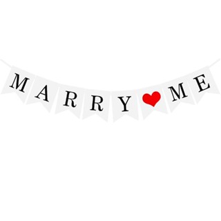 ธงขอแต่งงาน MARRY ME? White Paper Letter Flag