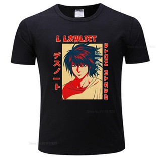 men brand t shirt summer cotton tshirt Novelty Anime Death Note Tshirt for Men L Lawliet Tee Shirt Pure Cotton Mystery M