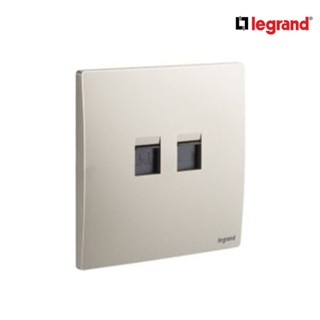 Legrand เต้ารับคอมพิวเตอร์ Lan CAT6 +  เต้ารับโทรศัพท์ RJ11 สีแชมเปญ RJ11+RJ45 CAT6 UTP Socket | Champaigne | 281166CH