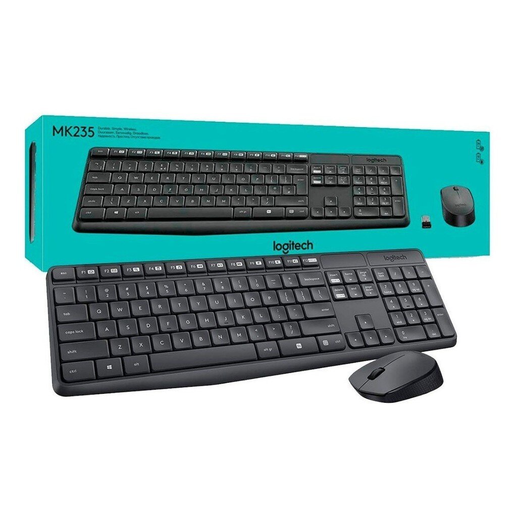 ⚡️กรุงเทพฯด่วน1ชั่วโมง⚡️ LOGITECH MK235 คีย์บอร์ดและเมาส์ไร้สาย WIRELESS KEYBOARDMOUSE TH/EN รับประกัน 1 ปี