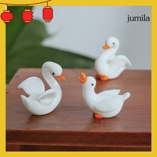 Jumila Swan โมเดลฟิกเกอร์ห่าน สีขาว ขนาดเล็ก สําหรับตกแต่งสวน กระจกรถยนต์