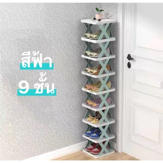 ชั้นวางรองเท้า แบบเรียบง่าย DIY วางข้างประตูบ้าน หอพักฯ ตู้รองเท้าขนาดเล็ก ชั้นวางรองเท้าหลายชั้นแบบเข้ามุม