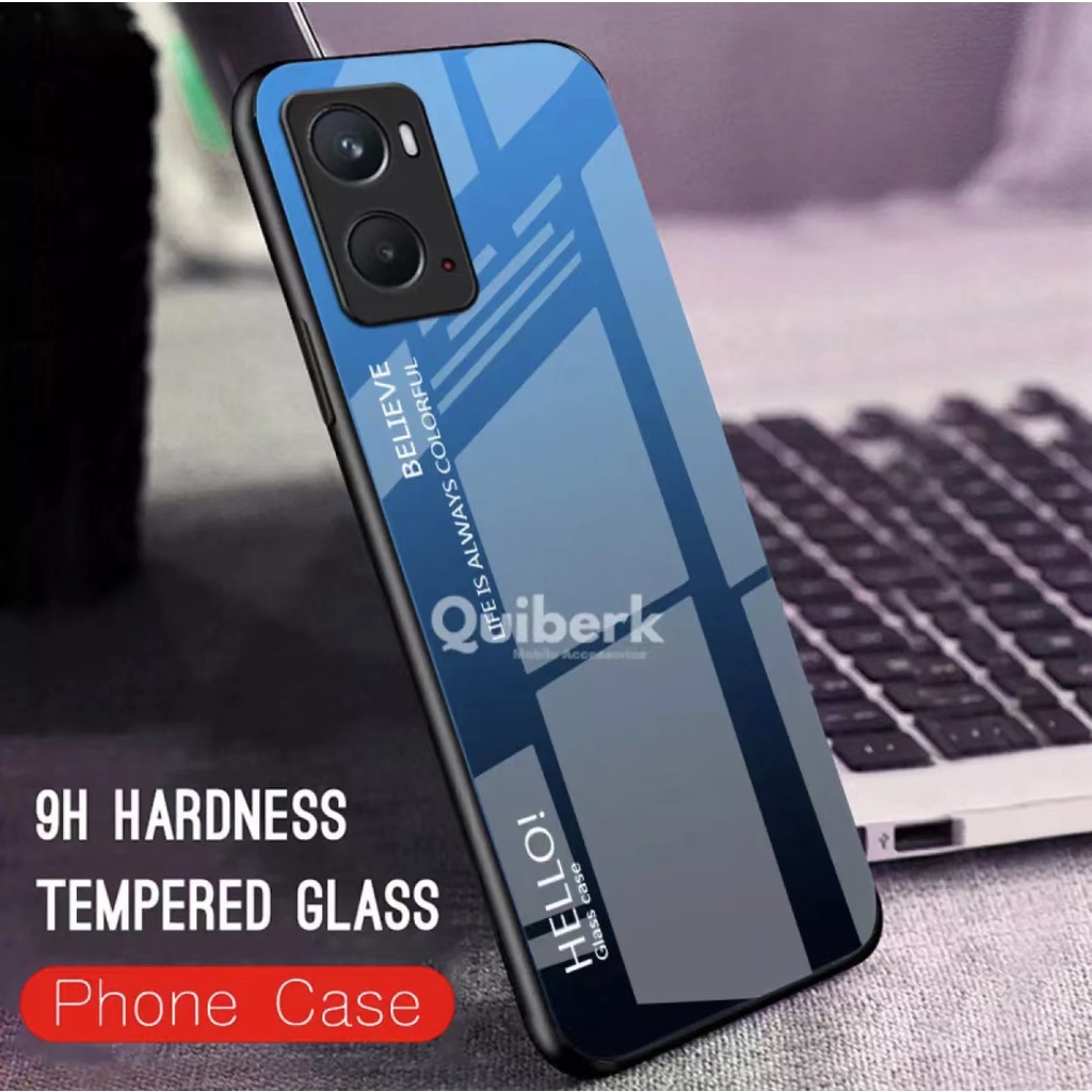 Case OPPO A77 5G เคสกระจกสองสีเงาไล่สี ขอบนิ่มกันกระแทก สีกระจกเทมเปอร์ปลอกแก้วฝาหลังกันชน OPPO A77 5G