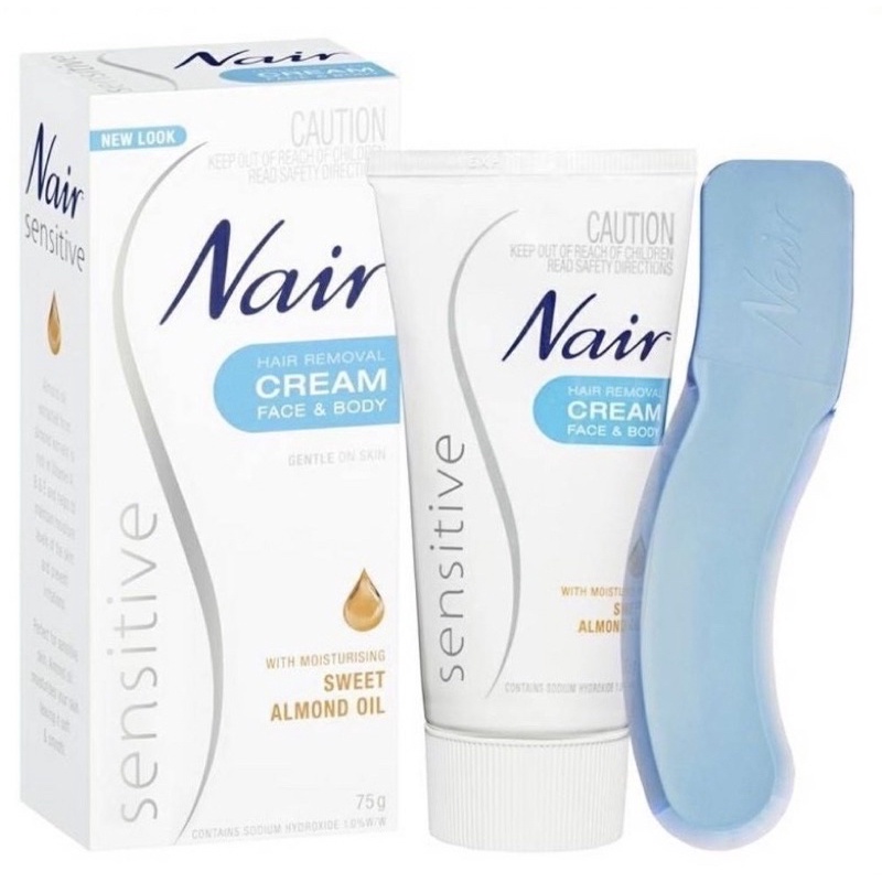 กำจัดขนกาย Nair hair removal face and body ครีมกำจัดขนสูตรอ่อนโยน ขนาด 75 g ของแท้ 100%