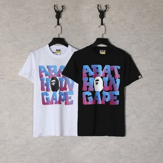 Bape เสื้อยืดแขนสั้น ผ้าฝ้าย พิมพ์ลาย แฟชั่นสําหรับผู้ชาย และผู้หญิง