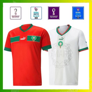 เสื้อกีฬาแขนสั้น ลายทีมชาติฟุตบอล Morocco 2022 23 ชุดเหย้า คุณภาพสูง สําหรับผู้ชาย และผู้ใหญ่