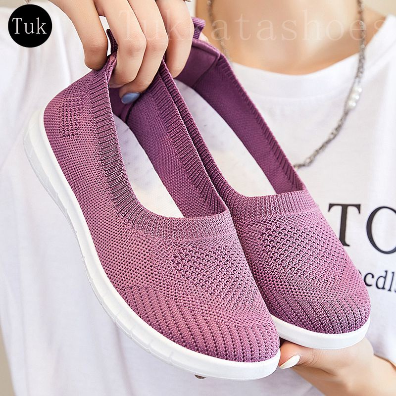 [กรอกโค้ด TUKK13] รองเท้าผ้าใบเพื่อสุขภาพ รองเท้าผ้าใบแบบสลิปออน​ เสริมส้น