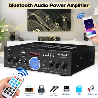 2500W Bluetooth Home Power เครื่องขยายเสียง เครื่องเสียงสเตอริโอ AMP Mixer AUX USB FM 110-220V