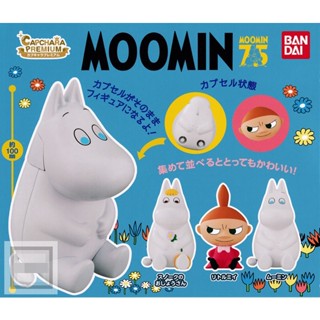 Capchara Premium Moomin เป็นโมเดลแบบตั้งได้ ตัวใหญ่ประมาณ 11 ซม. มี 3 แบบให้เลือก