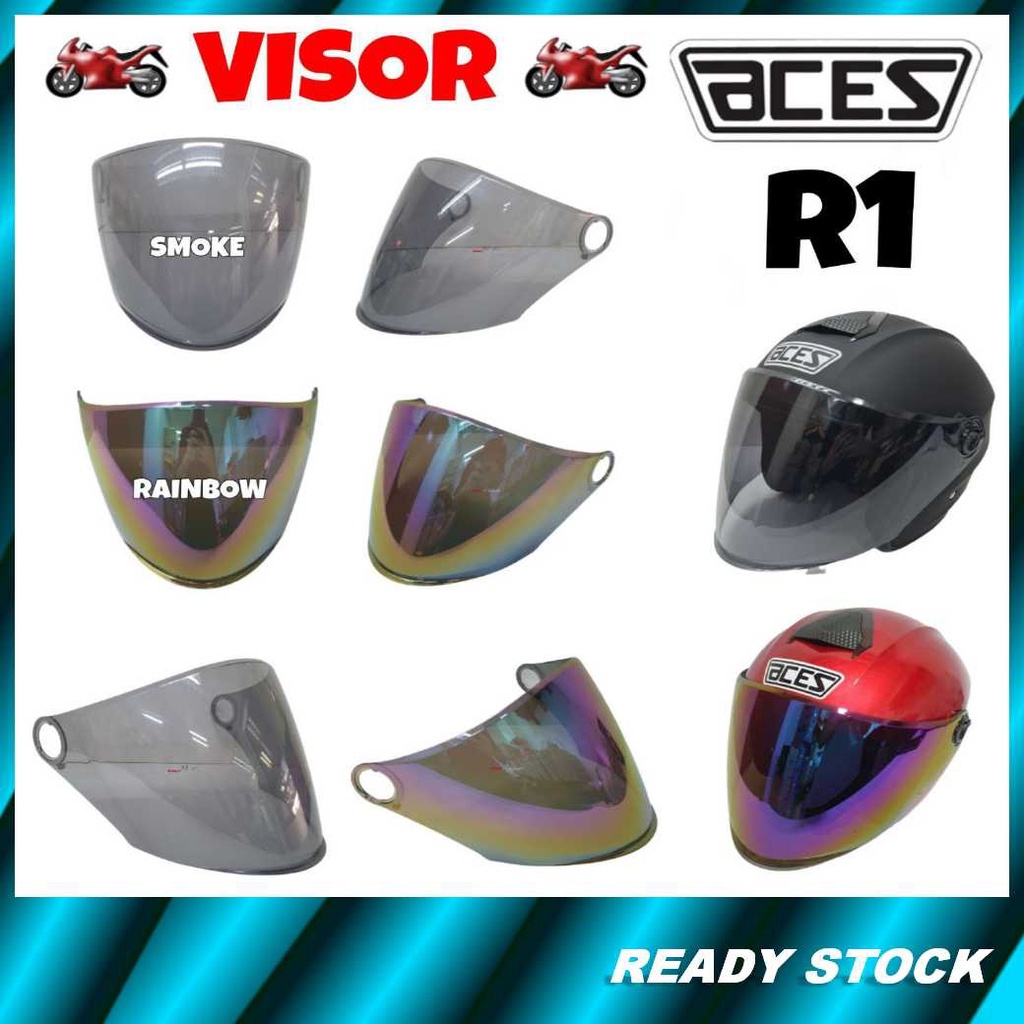 (VISOR เท่านั้น) ACES R1 หมวกกันน็อค Visor-Smoke Visor/Clear Visor/Rainbow Visor/อุปกรณ์เสริมหมวกด้า