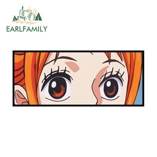 Earlfamily สติกเกอร์ ลายการ์ตูนอนิเมะ One Piece Nami Eyes กันรอยขีดข่วน ขนาด 13 ซม. x 5.6 ซม. สําหรับติดตกแต่งรถยนต์