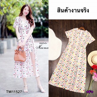 👗Pfashion [ส่งไว!!🚛] P11527 Jumpsuit จั้มสูทผลไม้รวมคลุมยาว Jumpsuit Mixed fruit jumpsuit with long cover.