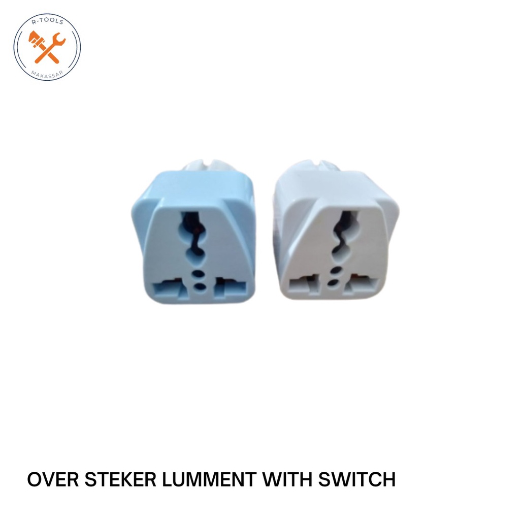 OVER PLUG / ปลั๊กเชื่อมต่อ 3-Prong ถึง 2-Prong / ปลั๊กเสริม OVER พร้อมสวิตช์