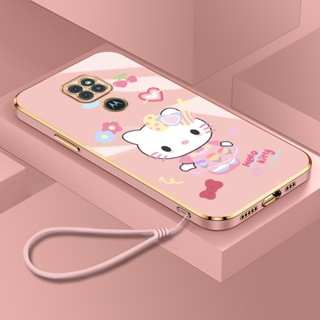 เคสโทรศัพท์มือถือแบบนิ่ม ทรงสี่เหลี่ยม กันรอยเลนส์กล้อง ลายการ์ตูน Hello Kitty พร้อมสายคล้อง สําหรับ Lenovo K12 Note K13 Pro K13 Note