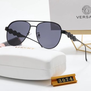 ใหม่ Versace แว่นตากันแดดแฟชั่น Polarized สีแดง UV400 สไตล์เรโทร สําหรับผู้ชาย และผู้หญิง