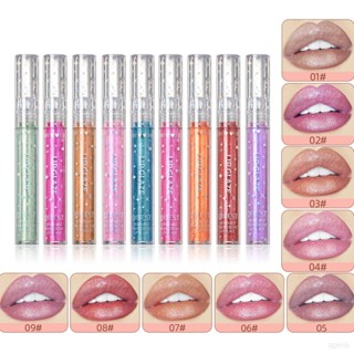 ลิปกลอส 9 สี ติดทนนาน กันน้ํา ชุ่มชื้น ประกายมุก กลิตเตอร์ ลิควิดลิปสติก