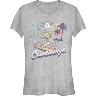 Ladies Michelangelo Cowabunga Teenage Mutant Ninja Turtles Shirt เสื้อยืดเด็กผช เสื้อวินเทจชาย