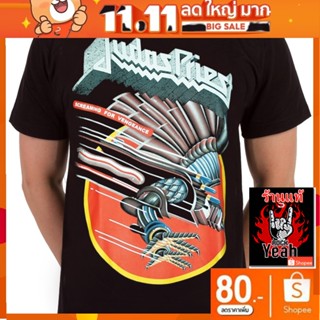 เสื้อวง Judas Priest เสื้อลาย จูดาสพรีสต์ เสื้อยืดผู้ชาย Rock เสื้อวินเทจ RCM1486