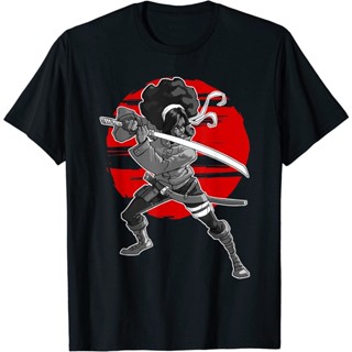 เสื้อยืด พิมพ์ลาย Afro Black Samurai เหมาะกับของขวัญ สําหรับผู้หญิง