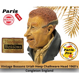 หัวรูปปั้นแขวนผนัง Vintage Bossons Uriah Heep Chalkware Head 1960s Congleton England ของสะสมโบราณจากอังกฤษ antique