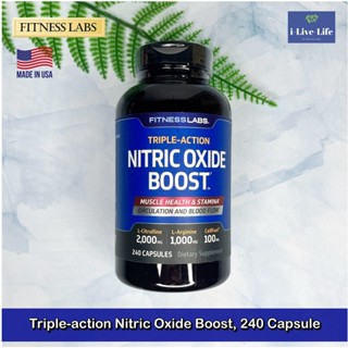 FITNESSLABS - Triple-action Nitric Boost, 240 Capsules อาหารเสริมเพิ่มพลังงาน อาหารเสริมคนเล่นกล้าม