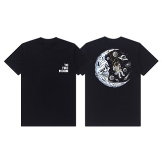 เสื้อยืดผ้าฝ้าย เสื้อยืดแขนสั้น พิมพ์ลาย Astronot TO THE MOON พรีเมี่ยม สําหรับผู้ชาย และผู้หญิงเสื้อยืดแขนสั้น แบบดั้งเ