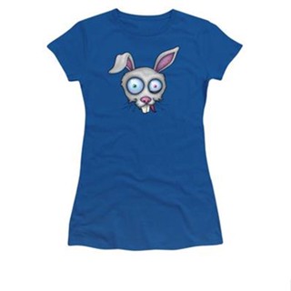 Crazy White Rabbit Womens T-Shirt เสื้อสีขาว เสื้อทหาร เสื้อยืดไม่ต้องรีด