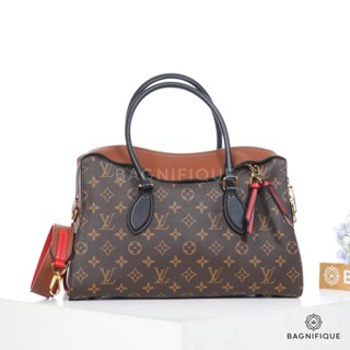 LOUIS VUITTON TUILERIES MM EBENE BROWN RED MONOGRAM CANVAS GHW