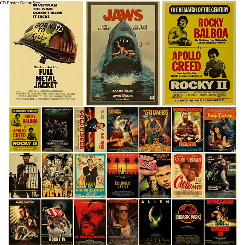ภาพยนตร์คลาสสิกโปสเตอร์เก่าฟิล์มซีรีส์กระดาษคราฟท์โปสเตอร์ DIY Vintage Home Room Bar Cafe Cinema Decor ความงาม Art Wall ภาพวาด