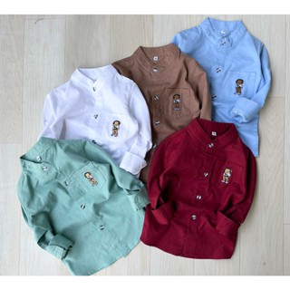 ไซสฺ 👉 4XL เสื้อเชิ้ตเด็กแขนยาว