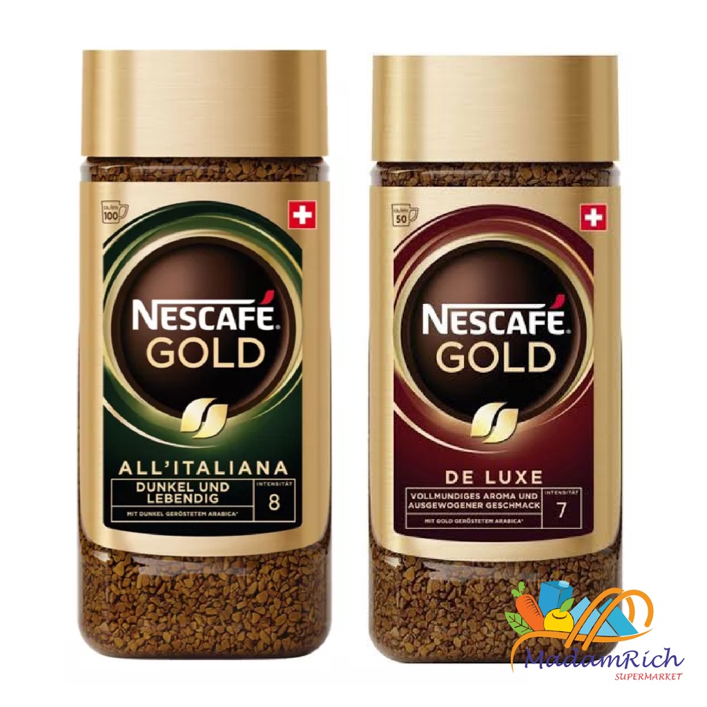 ☕กาแฟ Nescafe gold de luxe☕All' italiana ☕ อัลตลอน่า / เดอลักซ์ กาแฟสำเร็จรูปชนิดฟรีซดราย 200g.