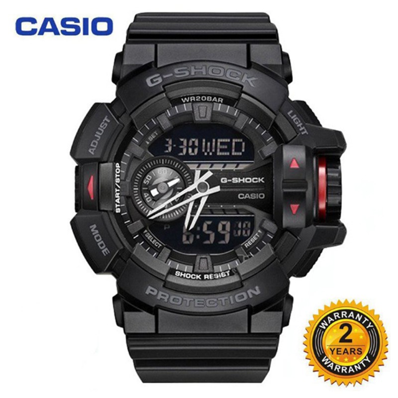 Gshock GA-400-1B กีฬานาฬิกา GA400 Analog Digital LED Light ผู้ชายกีฬานาฬิกากันน้ํากีฬานาฬิกาแฟชั่นเร